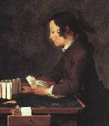 jean-Baptiste-Simeon Chardin The House of Cards painting